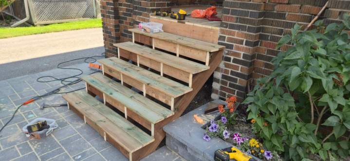 Wooden staircase under construction Oshawa