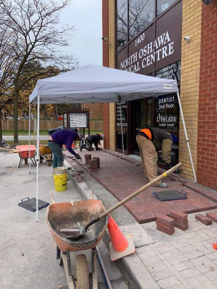 Laying bricks on a patio Oshawa