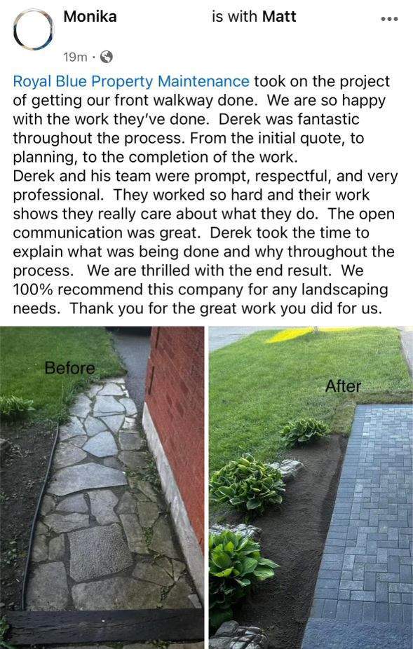 Before/ After front walkway Oshawa