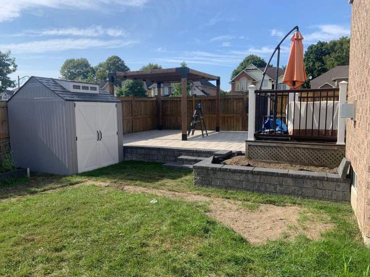Patio with a pergola Oshawa